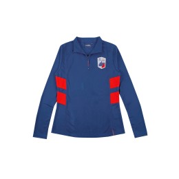 Customized women's long-sleeved turtleneck Polo shirt, royal blue, side contrast patch, equestrian competition, equestrian obstacle course P1553 Customized women's long-sleeved turtleneck Polo shirt, royal blue, side contrast patch, equestrian competition, equestrian obstacle course P1553